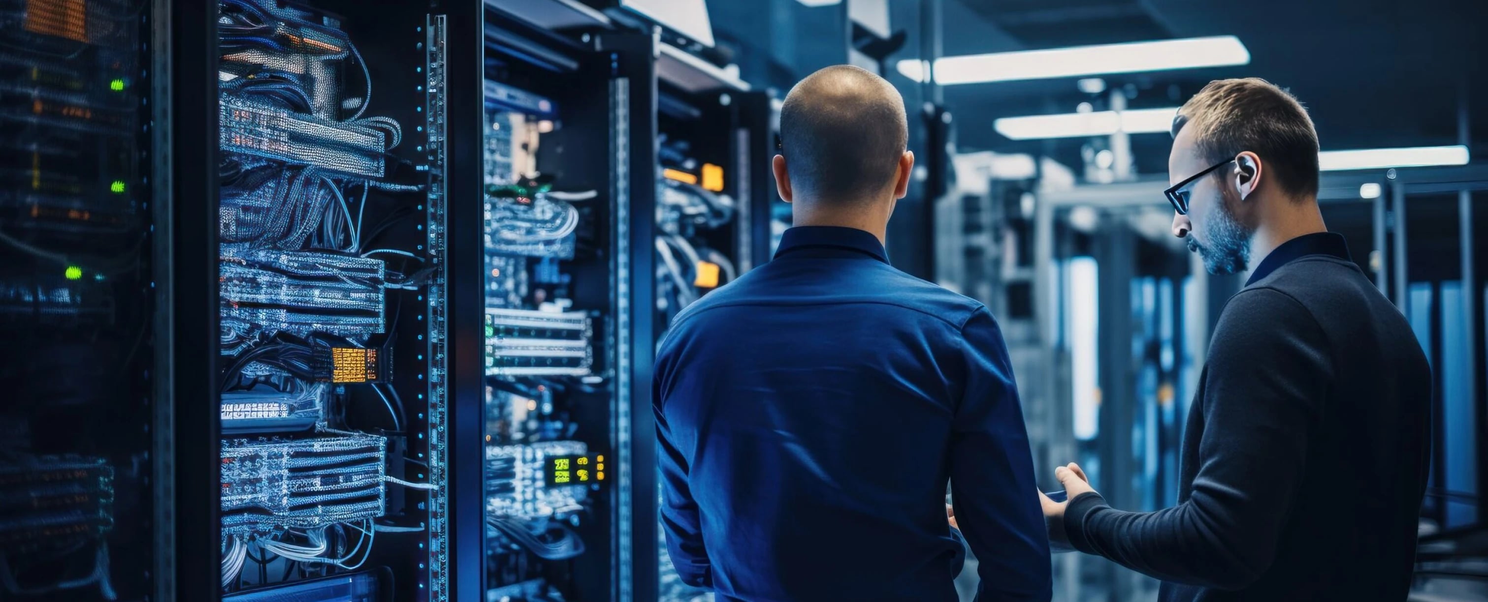 IT-Security-Fachkräfte in einem Serverraum